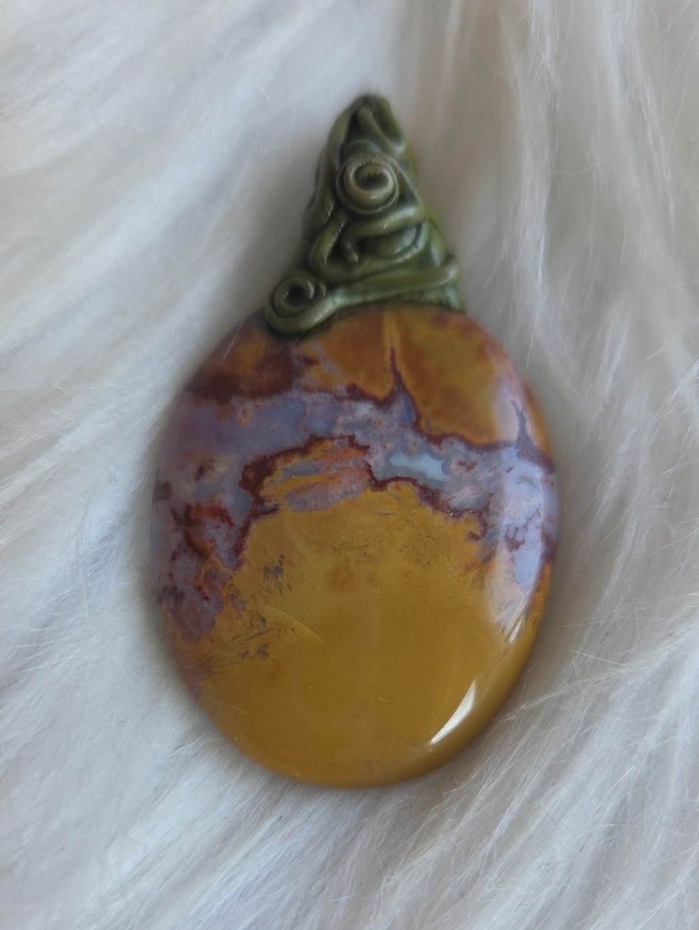 Amazing Sea Jasper Silver Plated Gemstone Necklace Pendant